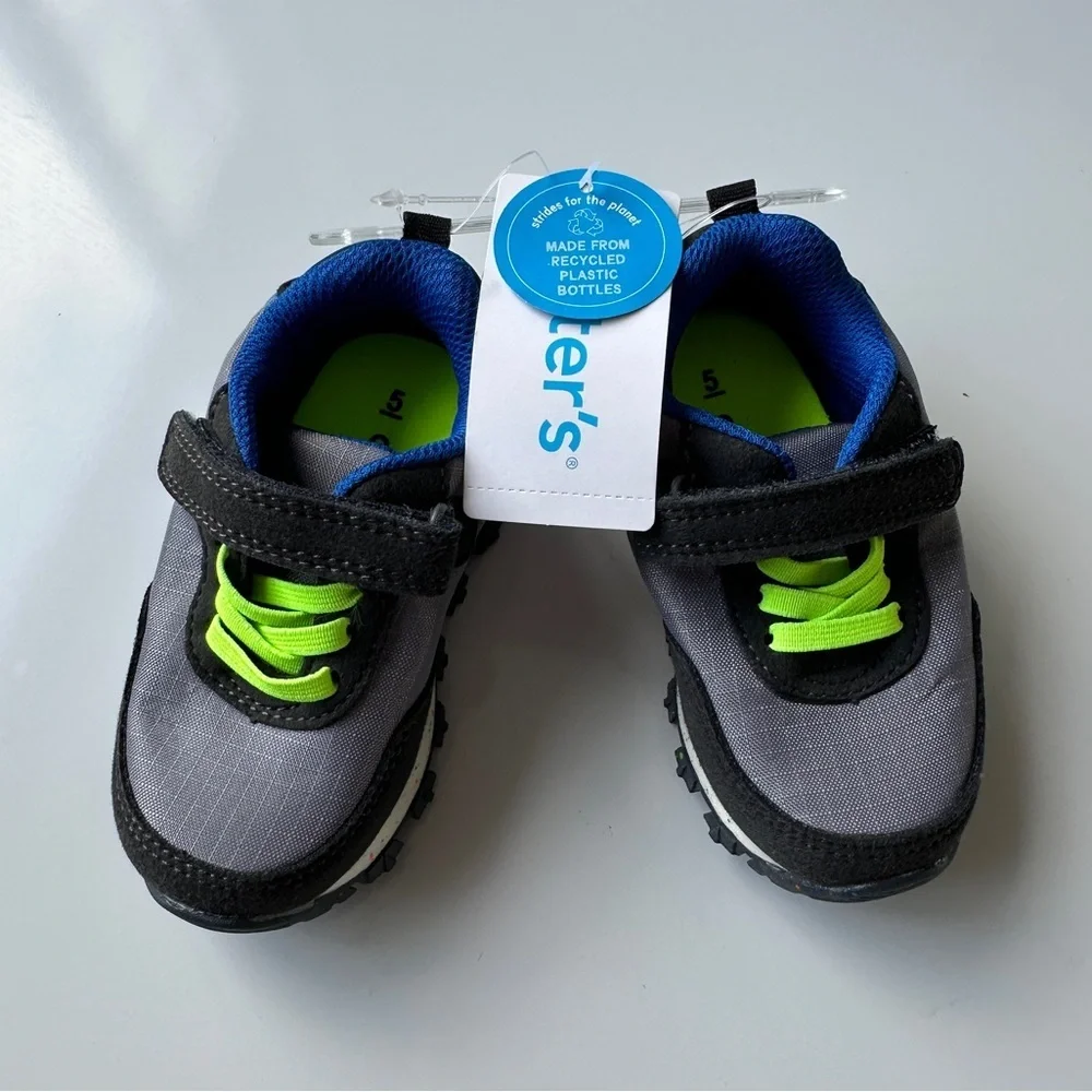 NWT Carter’s Blue Gray Athletic Collins Sneakers Shoes Toddler Boys Size 5